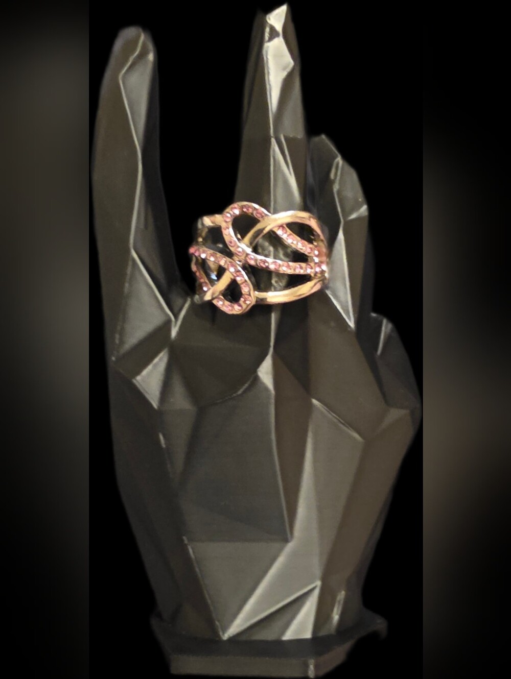 Pink Crystal Infinity Cocktail Ring
